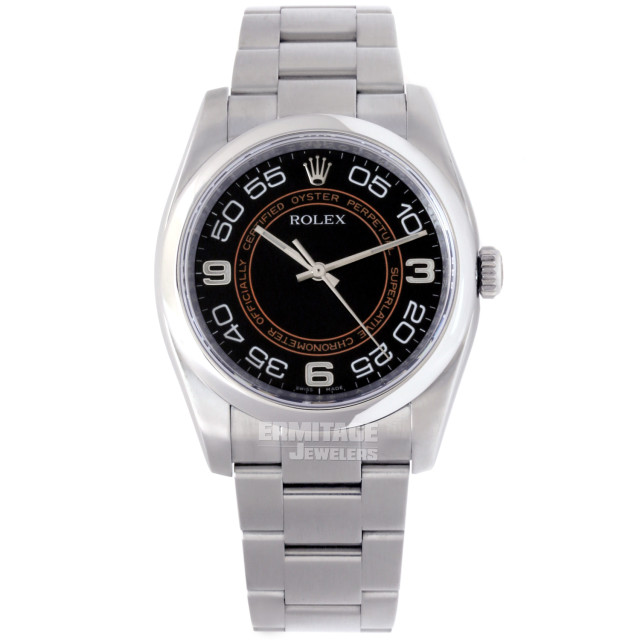 Rolex 116000 Steel on Oyster Black Concentric with White Arabic & Silver Arabic 3-6-9